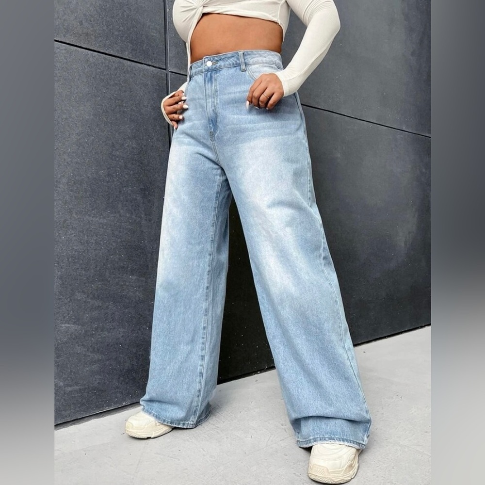 SHEIN EZwear Plus Wide Leg Jeans